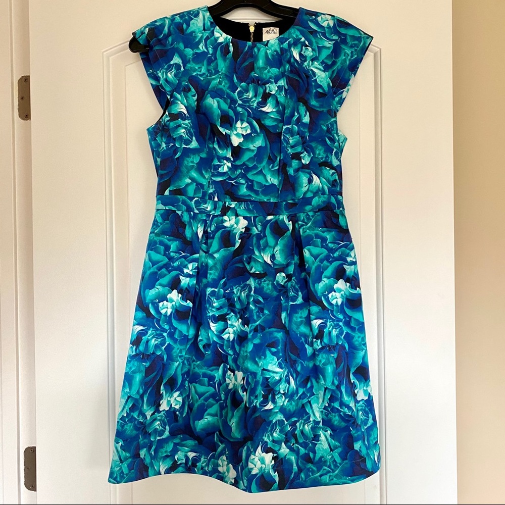 Ali Ro Blue & Green Floral dress (with pockets!)